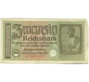20 рейхсмарок 1940-1945 года Германия (Для оккупированных территорий) — Фото №1