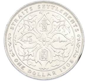 1 доллар 1908 года Стрейтс Сетлментс — Фото №1