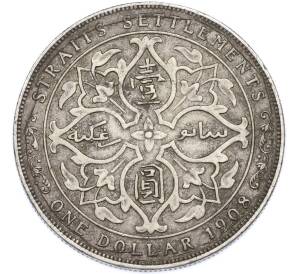 1 доллар 1908 года Стрейтс Сетлментс — Фото №1