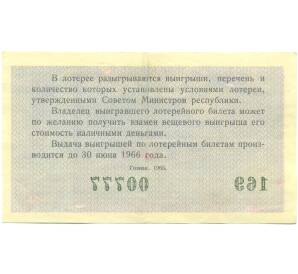 Лотерейный билет 30 копеек 1965 года «Денежно-вещевая лотерея» (Выпуск 1) — Фото №2