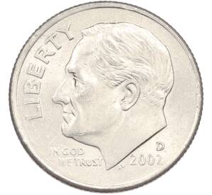 1 дайм (10 центов) 2002 года D США — Фото №1