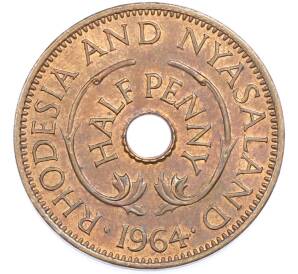 1/2 пенни 1964 года Родезия и Ньясаленд — Фото №1