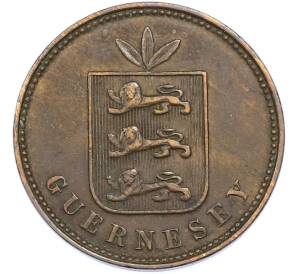 4 дубля 1864 года Гернси — Фото №2