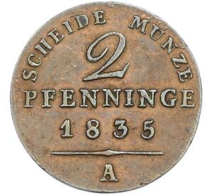 2 пфеннига 1835 года Пруссия — Фото №2