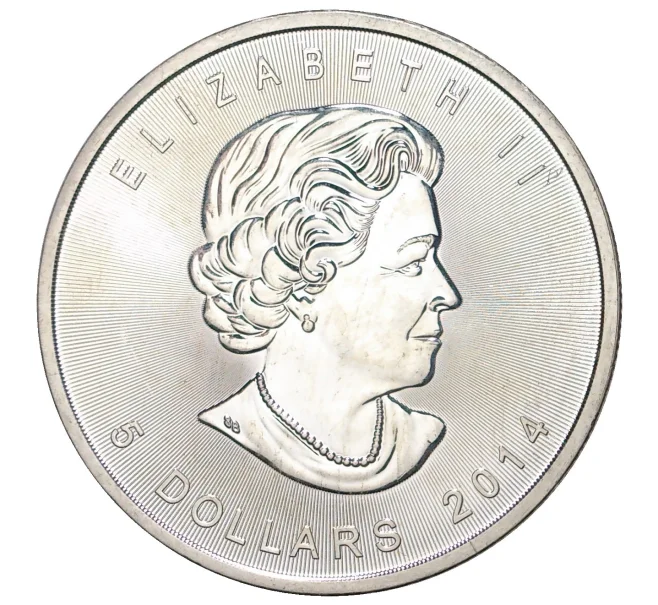 Монета 5 долларов 2014 года Канада «Кленовый лист» (Артикул M2-36336)