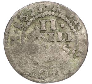 2 скиллинга 1677 года Дания — Фото №1