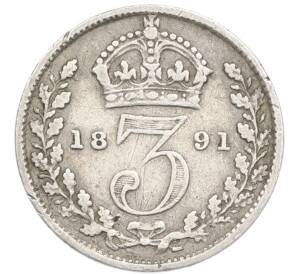 3 пенса 1891 года Великобритания — Фото №1