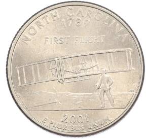 1/4 доллара (25 центов) 2001 года P США «Штаты и территории — Северная Каролина» — Фото №1