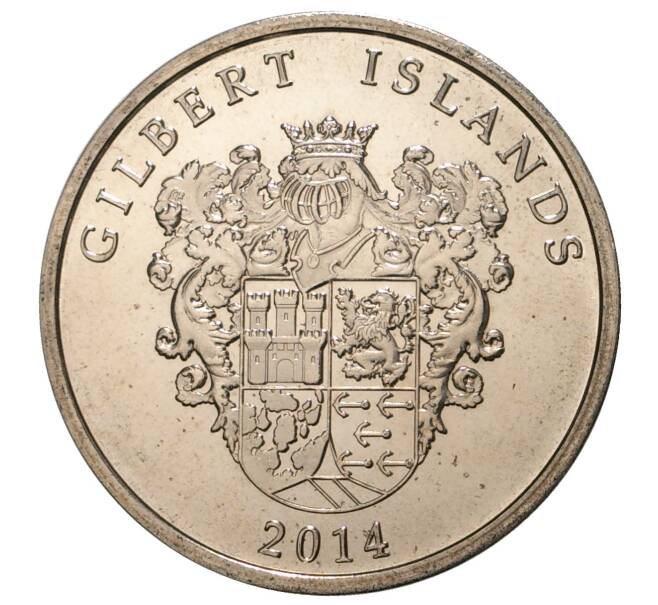 1 доллар 2014 года Острова Гилберта «Парусник Resolution»» (Артикул M2-36473)