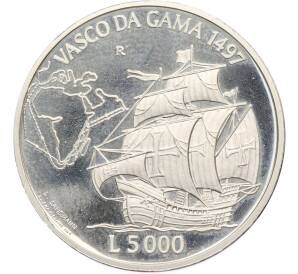 5000 лир 1997 года Сан-Марино «Великие мореплаватели — Васко да Гама» — Фото №1