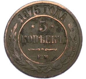 5 копеек 1875 года ЕМ — Фото №1
