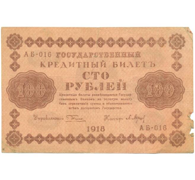 Банкнота 100 рублей 1918 года (Артикул: T11-46876) — Фото №1