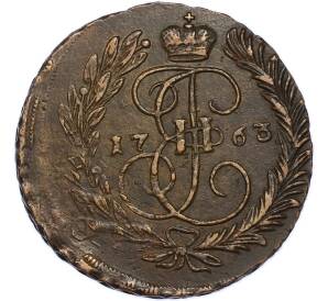 2 копейки 1763 года ММ (Перечекан из 4 копеек 1762) — Фото №1
