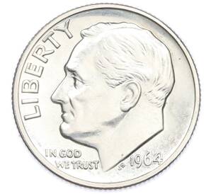 1 дайм (10 центов) 1964 года США — Фото №1