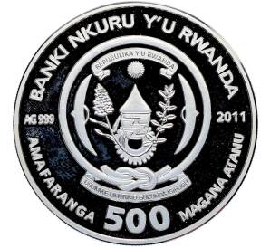 500 франков 2011 года Руанда «Китайский календарь — Год кролика» — Фото №2