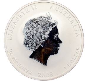 1 доллар 2008 года Австралия «Китайский гороскопI — Год Мыши» (Цветное покрытие) — Фото №2