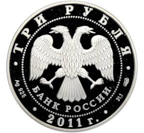 3 рубля 2011 года СПМД «ЕврАзЭС — Великий шелковый путь» — Фото №2