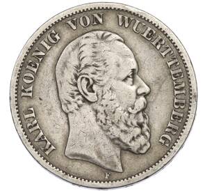 5 марок 1876 года F Германия (Вюртемберг) — Фото №1