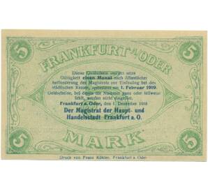 5 марок 1918 года Германия — Франкфурт-на-Одере (Нотгельд) — Фото №2