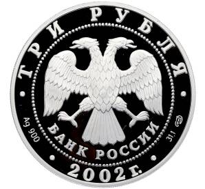 3 рубля 2002 года СПМД «Памятники архитектуры России — 150 лет Новому Эрмитажу» — Фото №2