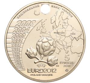 5 гривен 2011 года Украина «Финальный турнир чемпионата Европы по футболу 2012» — Фото №2