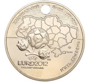 5 гривен 2011 года Украина «Финальный турнир чемпионата Европы по футболу 2012 — Л ьвов» — Фото №2