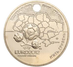 5 гривен 2011 года Украина «Финальный турнир чемпионата Европы по футболу 2012 — Донецк» — Фото №2