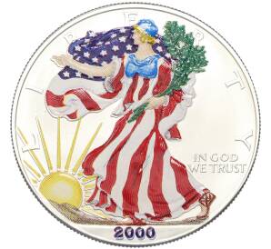 1 доллар 2000 года США «Шагающая Свобода» (Цветное покрытие) — Фото №1