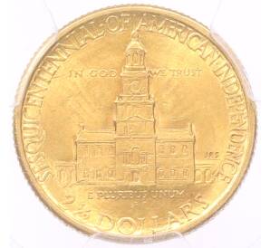 2 1/2 доллара 1926 года США «150 лет Независимости» в слабе PSGC (MS63) — Фото №2