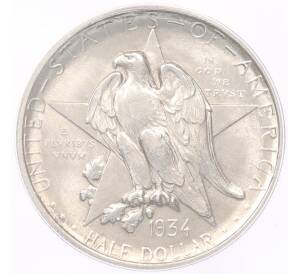 1/2 доллара (50 центов) 1934 года США «100 лет штату Техас» в слабе ANACS (MS64) — Фото №1