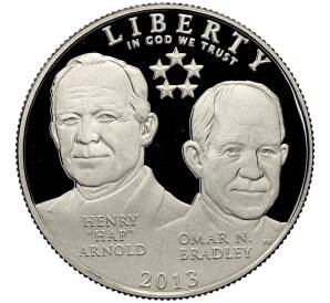 1/2 доллара (50 центов) 2013 года S США «Генри Арнолд и Омар Брэдли» — Фото №1