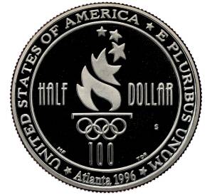 1/2 доллара (50 центов) 1996 года S США «XXVI летние Олимпийские Игры 1996 в Атланте — Футбол» — Фото №2