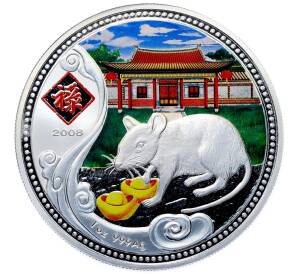 1 доллар 2008 года Ниуэ «Китайский гороскоп — Год Крысы (у дома)» — Фото №1