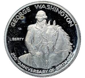 1/2 доллара (50 центов) 1982 года S США «250 лет со дня рождения Джорджа Вашингтона» — Фото №1