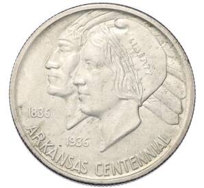 1/2 доллара (50 центов) 1936 года S США «100 лет штату Арканзас — Джозеф Тейлор Робинсон» — Фото №1