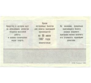 Лотерейный билет 50 копеек 1986 года «Лотерея ДОСААФ СССР — Не забывайте уроков истории» (Выпуск 2) — Фото №2
