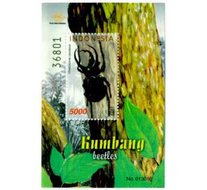 Почтовый блок 2001 года Индонезия «Жуки — Халкосома Кавказ» — Фото №1