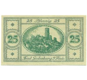 25 пфеннигов 1920 года Германия — город Бад-Годесберг (Нотгельд) — Фото №2