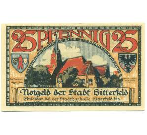 25 пфеннигов 1921 года Германия — город Биттерфельд (Нотгельд) — Фото №1