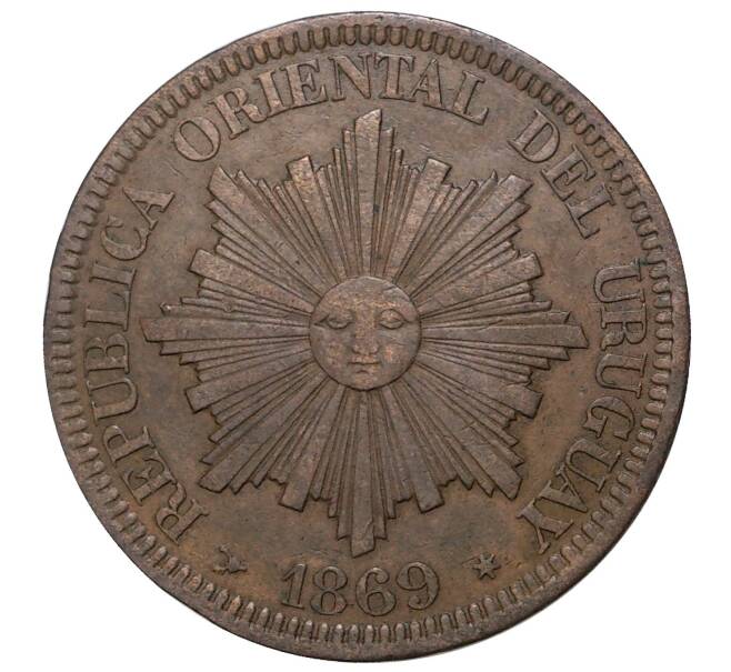 Монета 4 сентесимо 1869 года Уругвай (Артикул M2-36939)