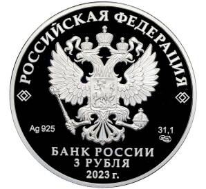 3 рубля 2023 года СПМД «100 лет отечественной гражданской авиации» — Фото №2
