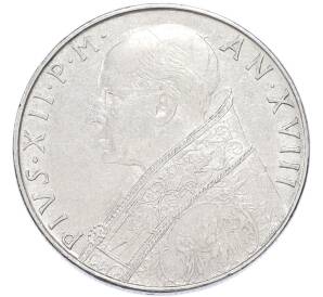 100 лир 1956 года Ватикан — Фото №2