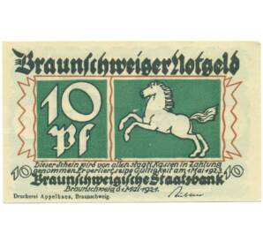 10 пфеннигов 1921 года Германия — город Брауншвейг (Нотгельд) — Фото №1