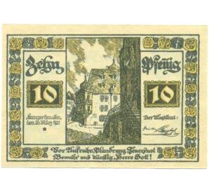 10 пфеннигов 1921 года Германия — город Зангерхаузен (Нотгельд) — Фото №1