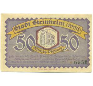 50 пфеннигов 1921 года Германия — город Штайнхайм (Нотгельд) — Фото №1
