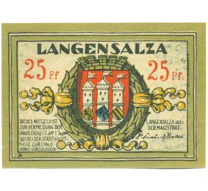25 пфеннигов 1921 года Германия — город Лангензальца (Нотгельд) — Фото №1