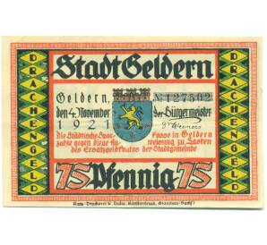 75 пфеннигов 1921 года Германия — город Гельдерн (Нотгельд) — Фото №1