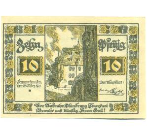 10 пфеннигов 1921 года Германия — город Зангерхаузен (Нотгельд) — Фото №1