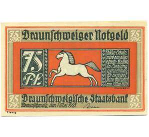 75 пфеннигов 1921 года Германия — город Брауншвейг (Нотгельд) — Фото №1