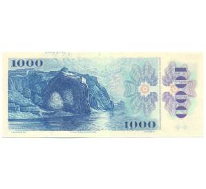 1000 крон 1993 года Чехия (Наклейка марки на банкноте 1985 года)
